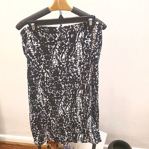 Premise Black and White Patterned Pencil Skirt